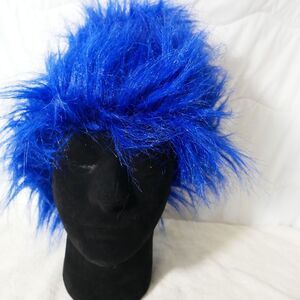Royal Blue Wig Straight Short Mop Top Cosplay Anime Halloween Costume Accessory